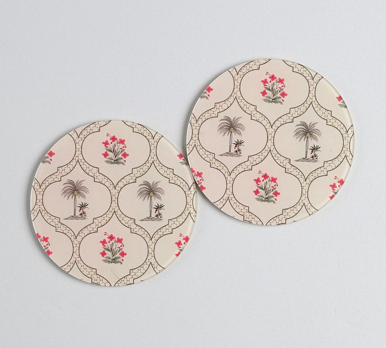 India Circus Tropic Tryst Glass Mugs & Coasters Combo – Set of 2