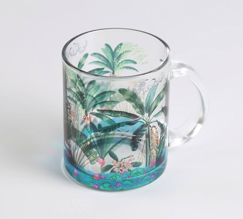 India Circus Tropical Daze Glass Mugs & Coasters Combo – Set of 2
