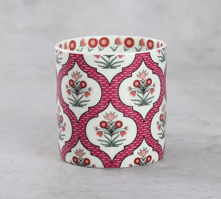 India Circus – Pink Lattice Motifs Coffee Mugs Set of 6