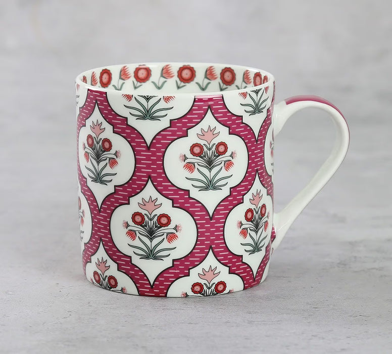 India Circus – Pink Lattice Motifs Coffee Mugs Set of 6