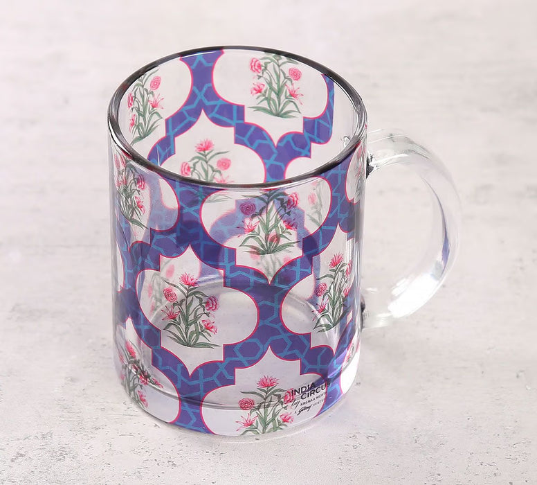 India Circus – Poppy Flower Glass Mug | Floral Print