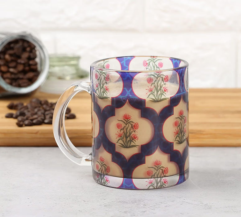 India Circus – Poppy Flower Glass Mug | Floral Print