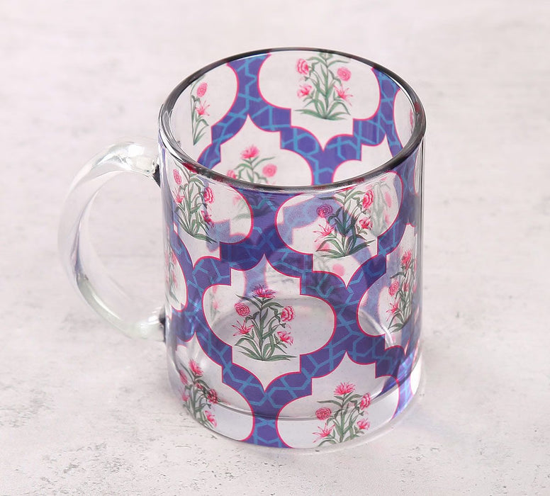 India Circus – Poppy Flower Glass Mug | Floral Print