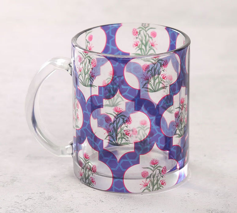 India Circus – Poppy Flower Glass Mug | Floral Print