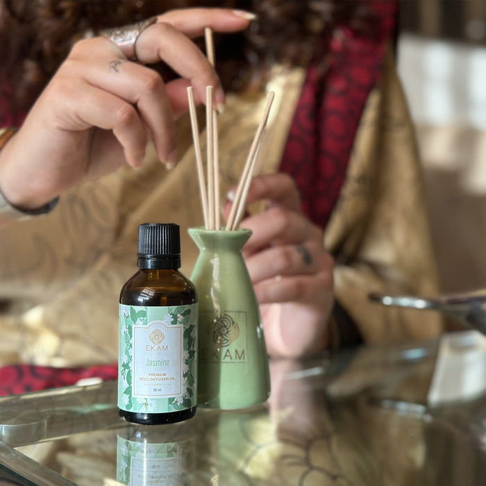 Ekam Jasmine Reed Diffuser Set