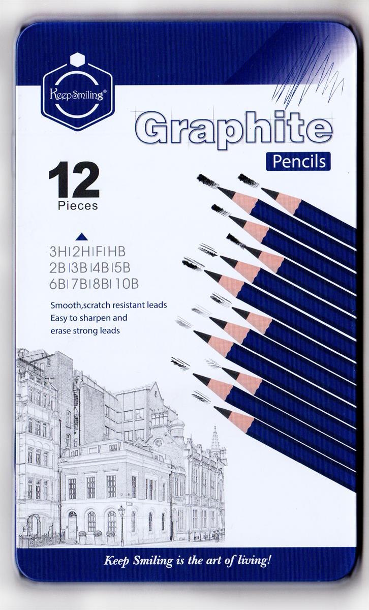 Keep Smiling Graphite Pencil Set Of 12 ( TB-8008 ) — Mango