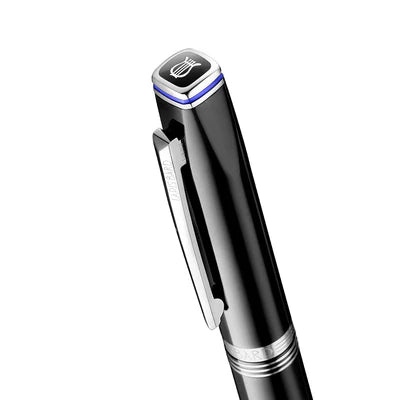 Lapis Bard Contemporary Black Rollerball Pen – Glossy Finish, Chrome Trim