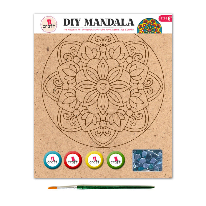 iCraft DIY Mandala Art Kit – 6" | Compact Festive Home Decor Kit