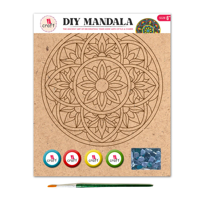 iCraft DIY Mandala Art Kit – 6" | Mini Festive Home Decor Craft Set