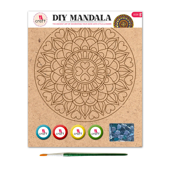 iCraft DIY Mandala Art Kit – 6" | Mini Festive Home Decor Activity Kit