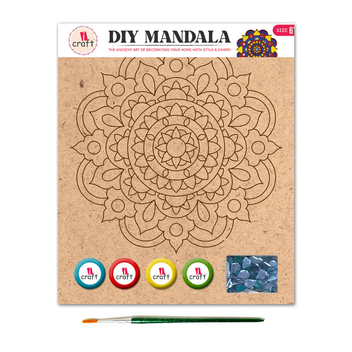 iCraft DIY Mandala Art Kit – 6"| Festive DIY Home Decor Kit