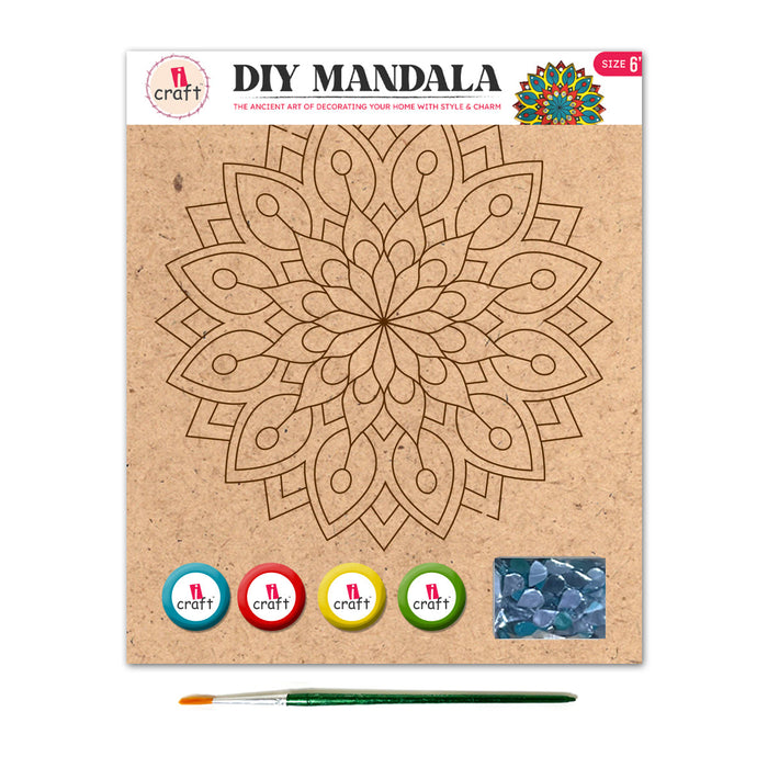 iCraft DIY Mandala Art Kit – 6" | Festive DIY Home Decor