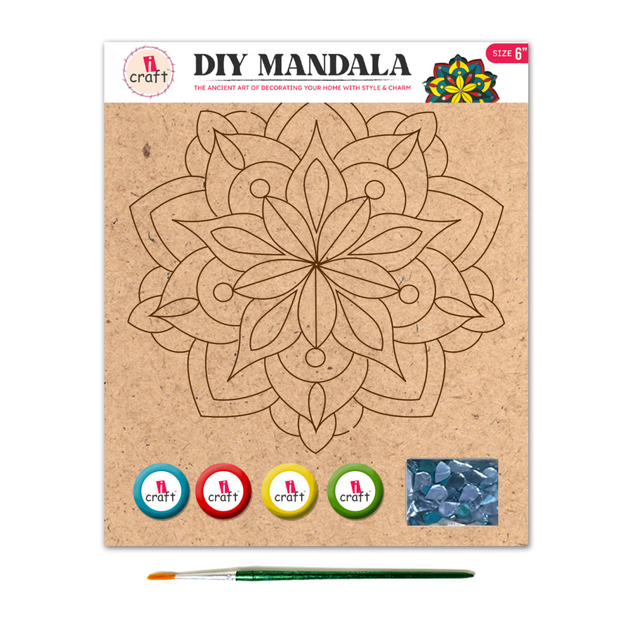 iCraft DIY Mandala Art Kit – 6" | Festive DIY Home Decor Craft