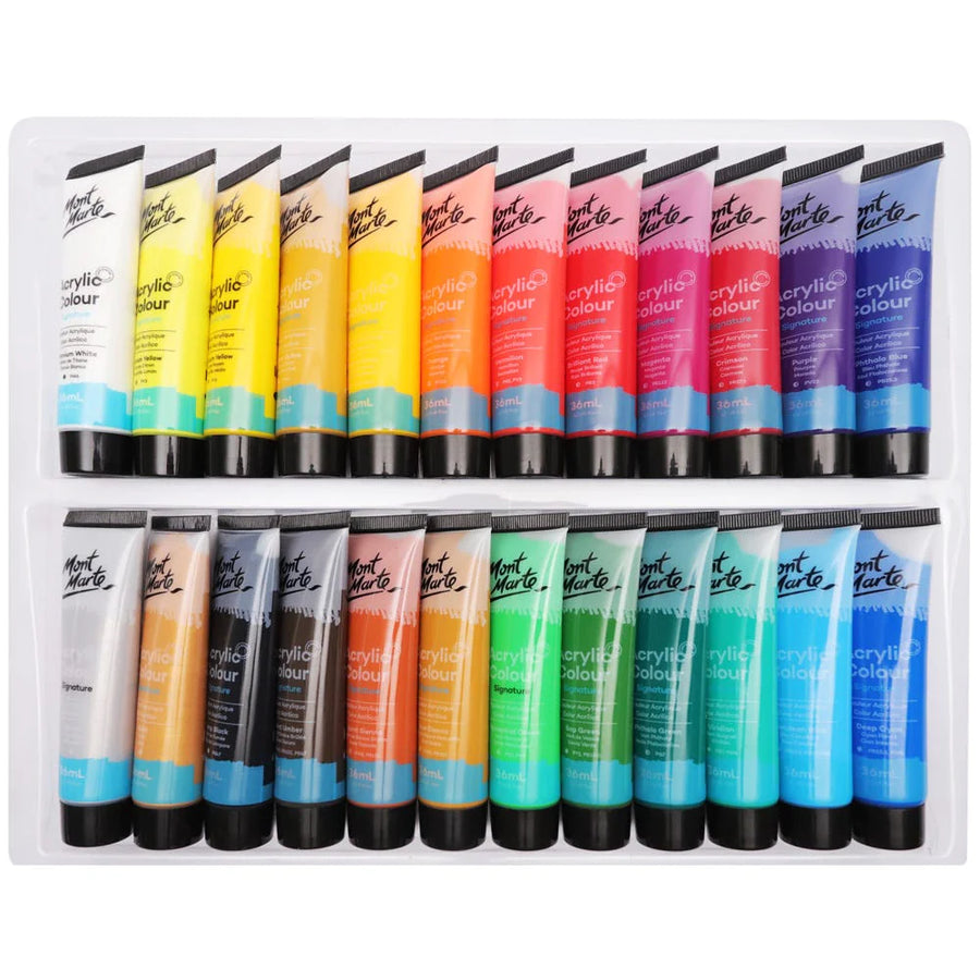 Mont Marte - Acrylic Colour Signature Paint Set 24 (36ml)