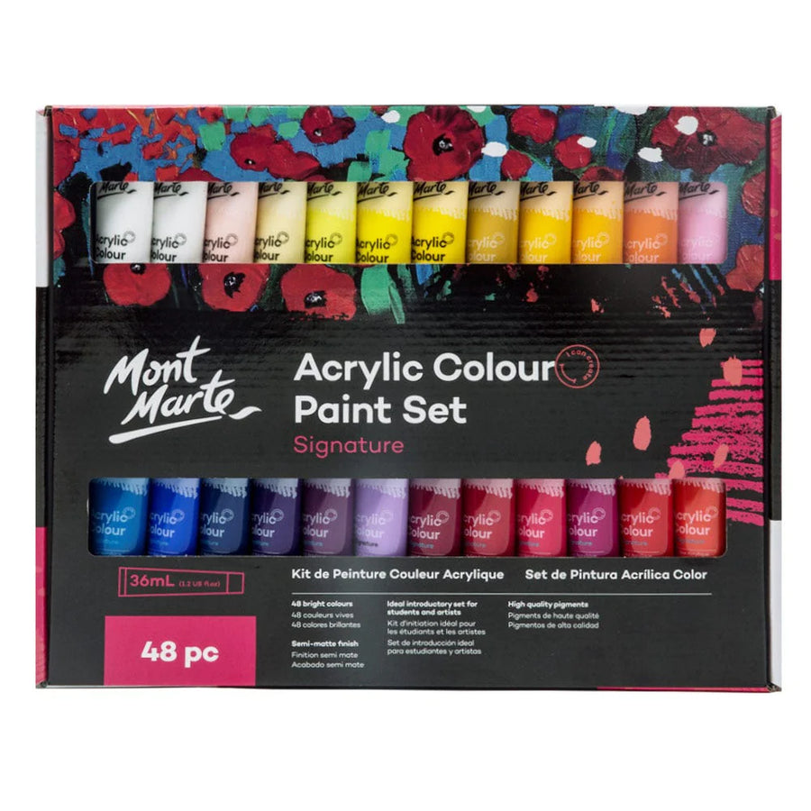 Mont Marte - Acrylic Colour Signature Paint Set 48 (36ml)