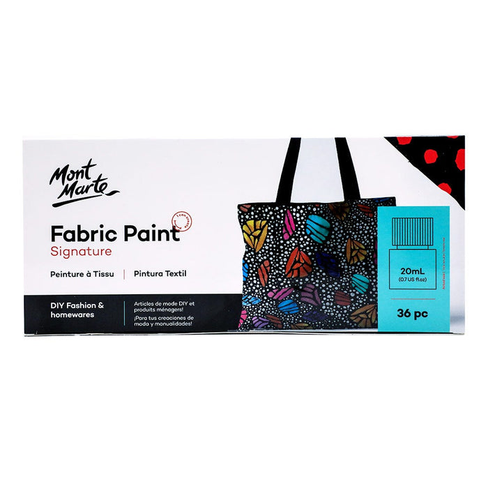 Mont Marte Fabric Paint Set – Signature 36pc x 20ml