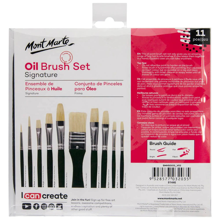 Mont Marte - Oil Brush Set Signature Set Of 11