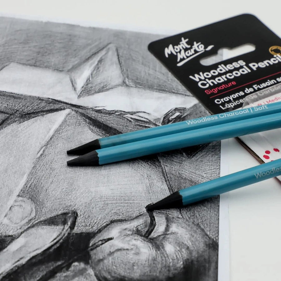 Mont Marte - Signature Woodless Charcoal Pencils (Set of 3)