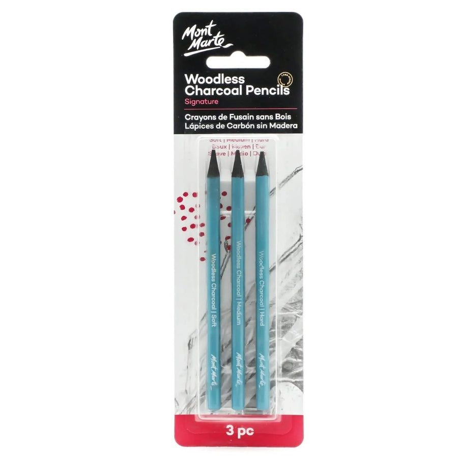 Mont Marte - Signature Woodless Charcoal Pencils (Set of 3)