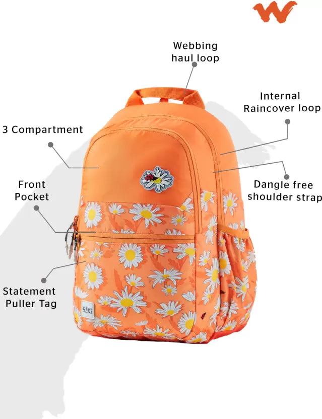 WIKI GIRL 1 Backpack 21.5 L - Daisy Orange