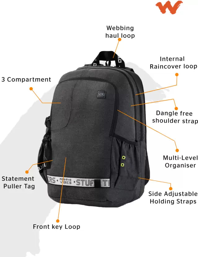 WIKI Squad 3 Backpack 34 L - Twill Black
