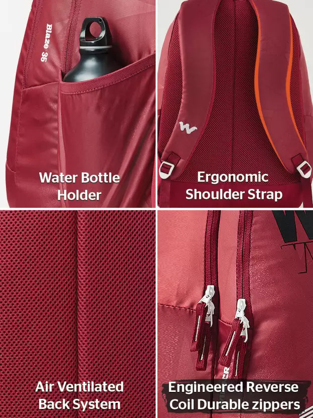Wildcraft Blaze Laptop Backpack 35 L - Red Slice