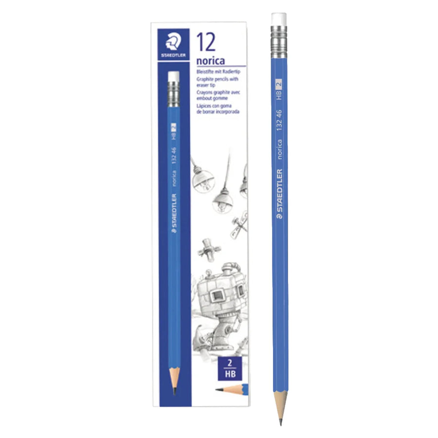 Staedtler Norica 132 46 2HB Rubber Tip Graphite Pencils Pack of 12
