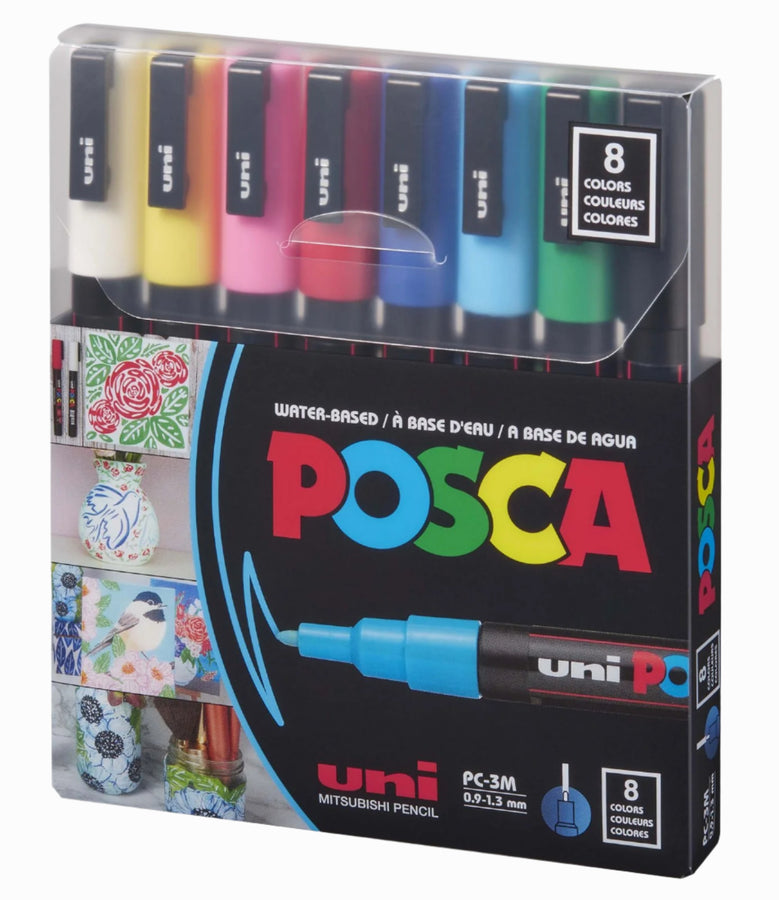 Uni POSCA 3M Paint Markers - Set of 8