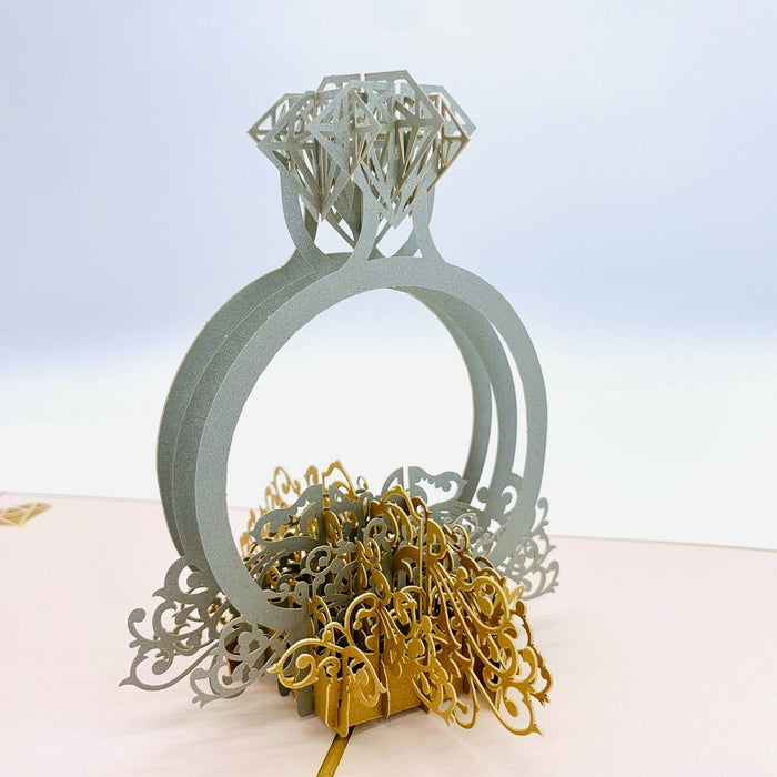 Beautiful 3D Popup Handcrafted Greeting Card - Proposal Ring