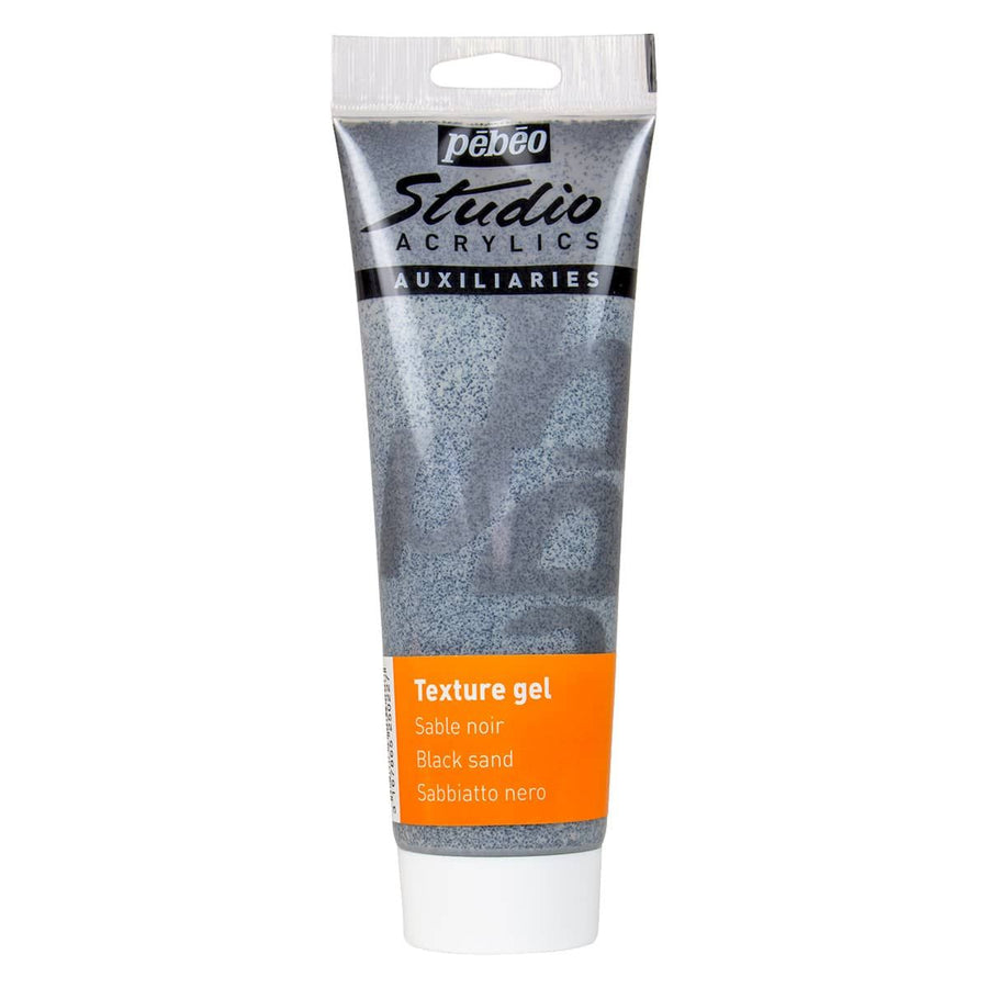 Pebeo Studio Acrylics Auxiliaries Black Sand Texture Gel 250ml
