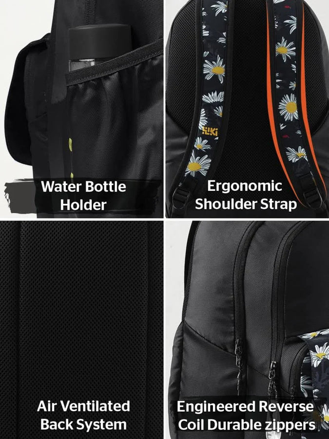 WIKI GIRL Backpack PLUS 21.5L - Daisy Black