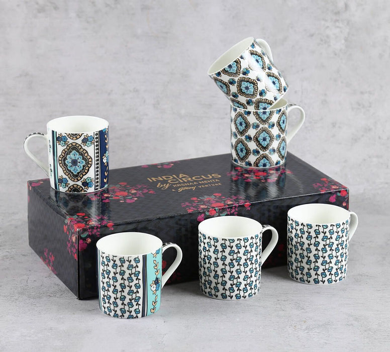 India Circus – Sketch Pattern Coffee Mug Set of 6
