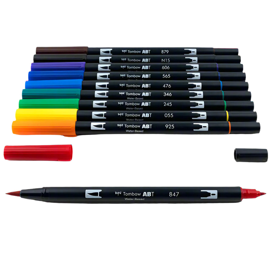 Tombow Dual Brush Pens Set of 10 (Primary)