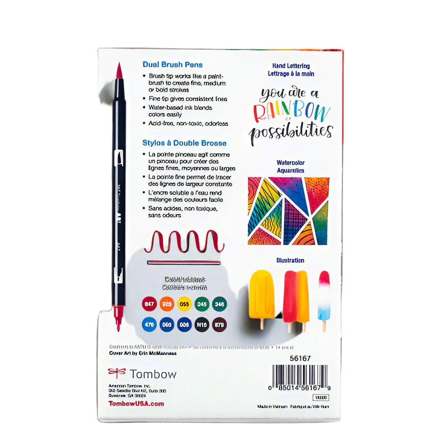 Tombow Dual Brush Pens Set of 10 (Primary)