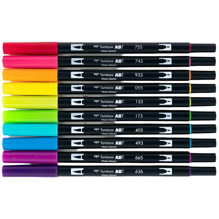 Tombow Dual Brush Pens Set of 10 (Bright)