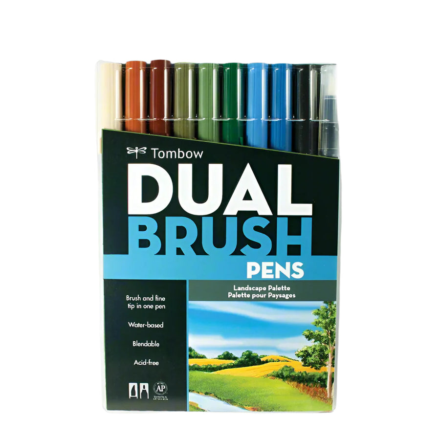 Tombow Dual Brush Pens Set of 10 (Landscape Colour)