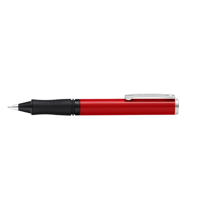 sheaffer-9207-pop-ballpoint-pen-red-with-chrome-plated-trim-side-view