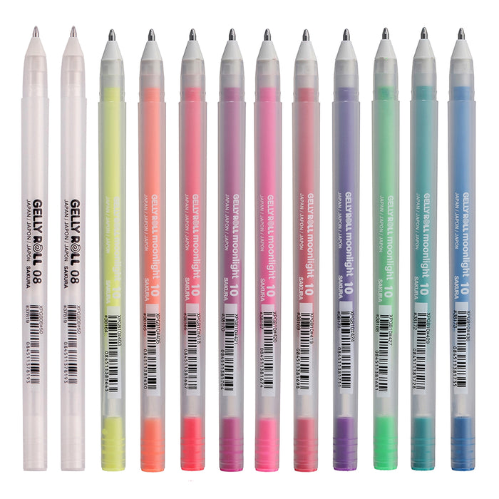 Sakura - Gelly Roll Moonlight & White Colour Pens (Pack of 12)