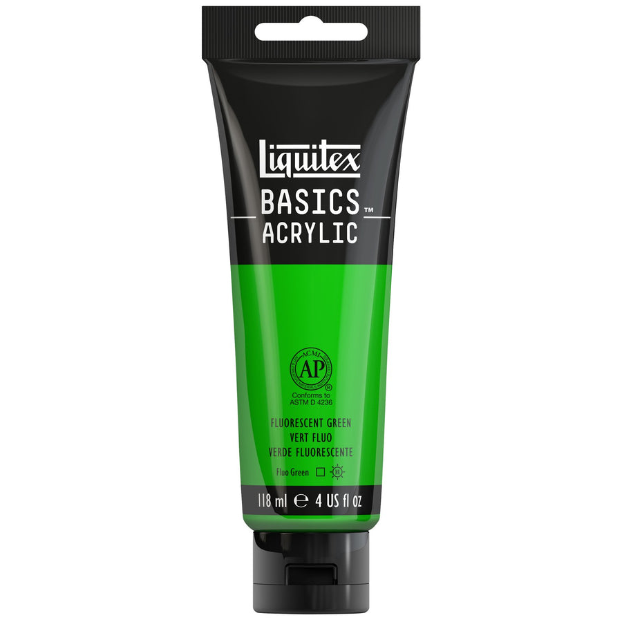 iiquitex-basic-acrylic-colour-tube-118ml-fluorescent-green-front-view