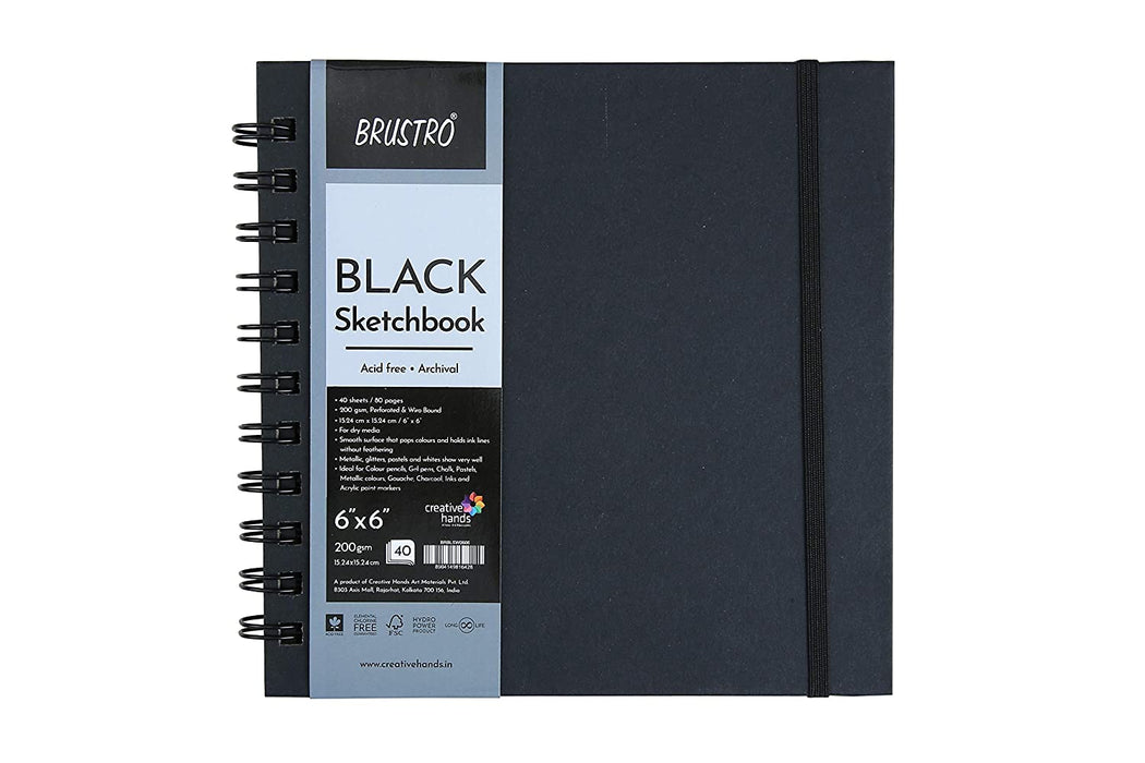 Brustro Black Sketchbook Wiro Bound