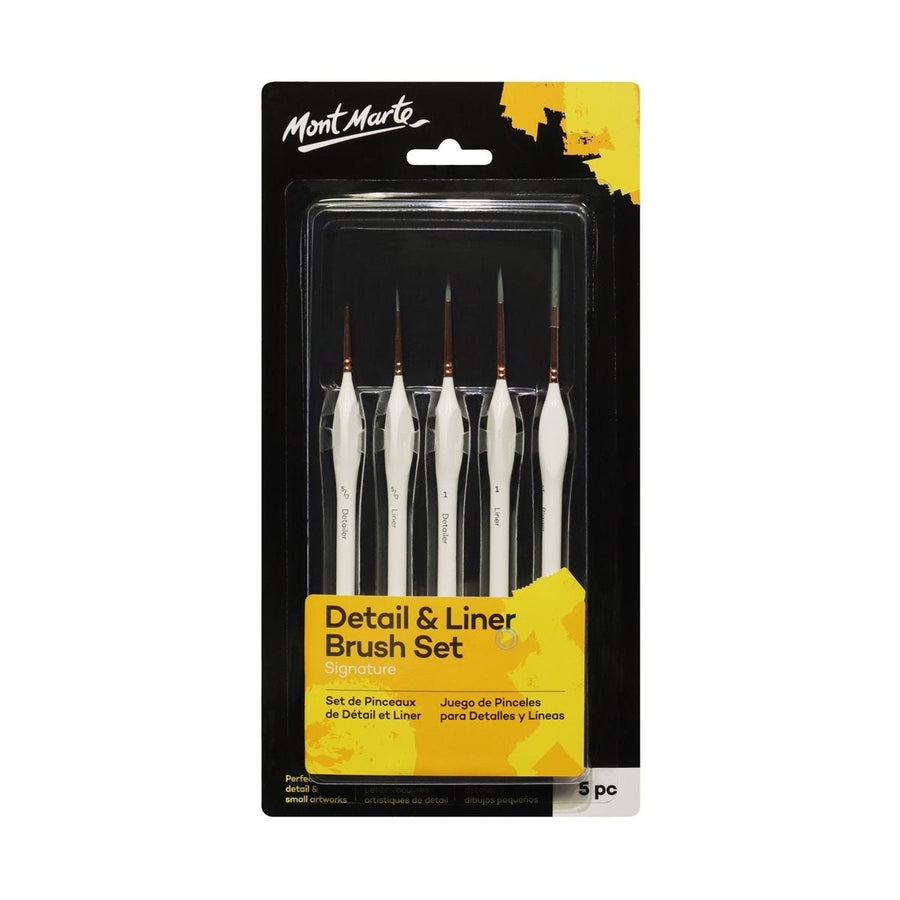 Mont Marte - Signature Detail & Liner Brush Set (5 pc)