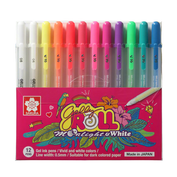 Sakura - Gelly Roll Moonlight & White Colour Pens (Pack of 12)