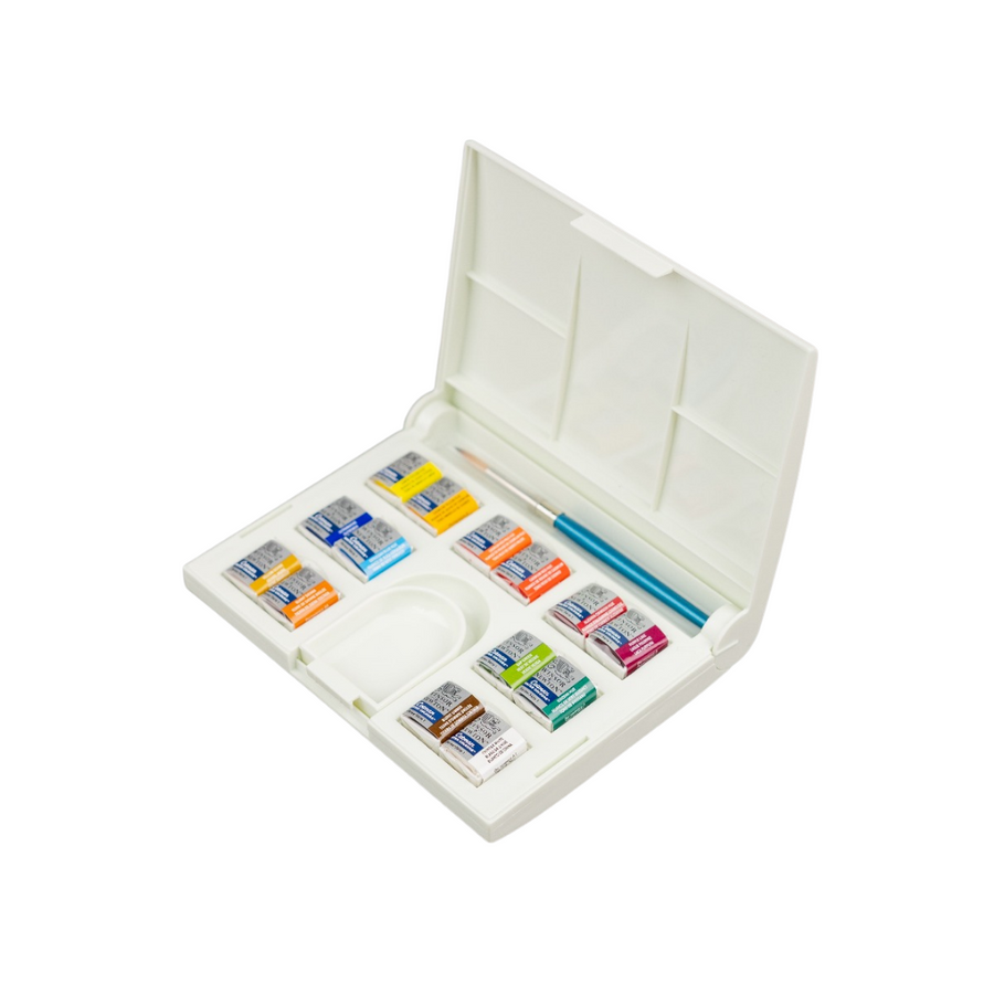 Winsor & Newton Cotman Watercolurs - Compact Set of 14 Half Pans