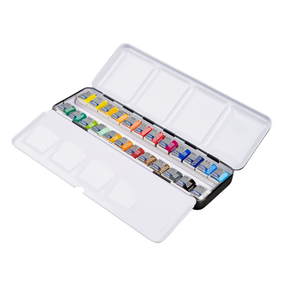 Winsor & Newton Cotman Watercolours - Complete Travel Tin Set (24 Half Pans)